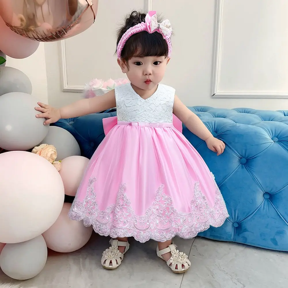 girls-sleeveless-lace-princess-dress-bowknot-design-formal-party-wedding-birthday-outfits-kids-summer-fashion-wear
