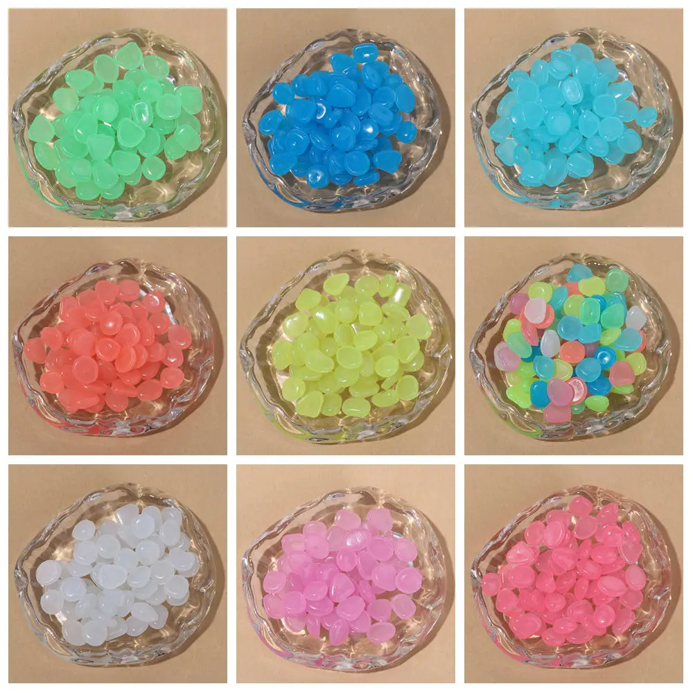 

500Pcs Glow Fish Tank Luminous Stones Colorful Mini Flowerpot Decorative Stone DIY Aquarium Decoration Stone Terrace