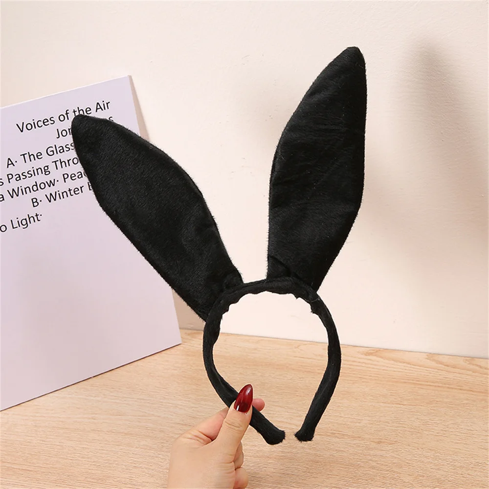 Rabbit Ears Headband Easter Hair Accessories Knotted Bunny Ears Headpiece Party Decorative Hairwear Cosplay Headwear Gifts