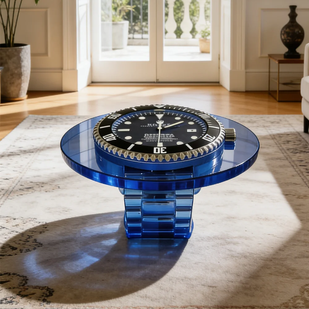 G*-Watch Style Luxury Fiberglass Center Table Waterproof Outdoor Indoor Showroom Lounge Furniture Premium