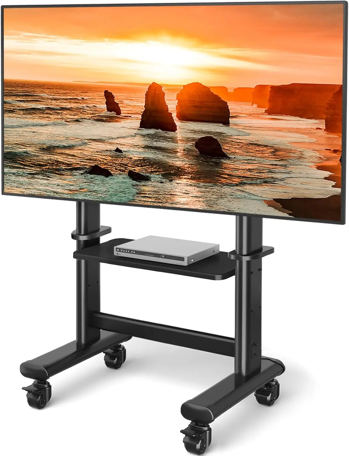 TV Cart Rolling TV Stand with Wheels for 55-100 Inch LCD LED Flat Curved Screens up to 250 lbs, Max VESA800x600 mm Heavy
