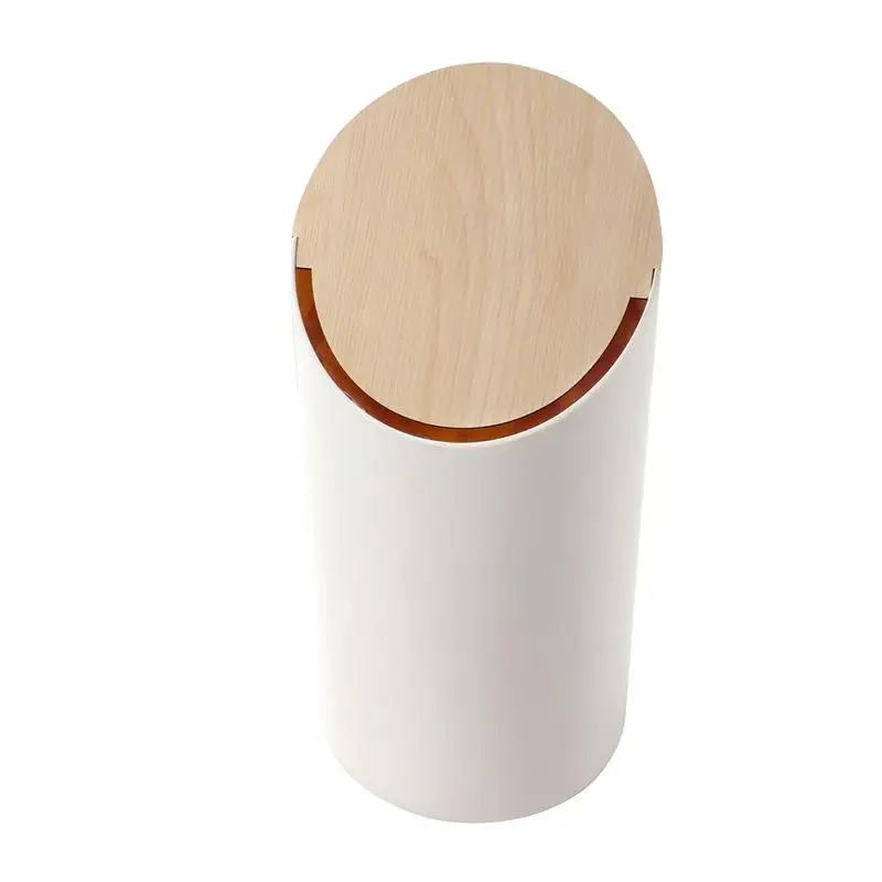 Bathroom Trash Can Round Covered Swing Top Trash Can Household Covered Garbage Container Decorative Trash Can for Bathroom