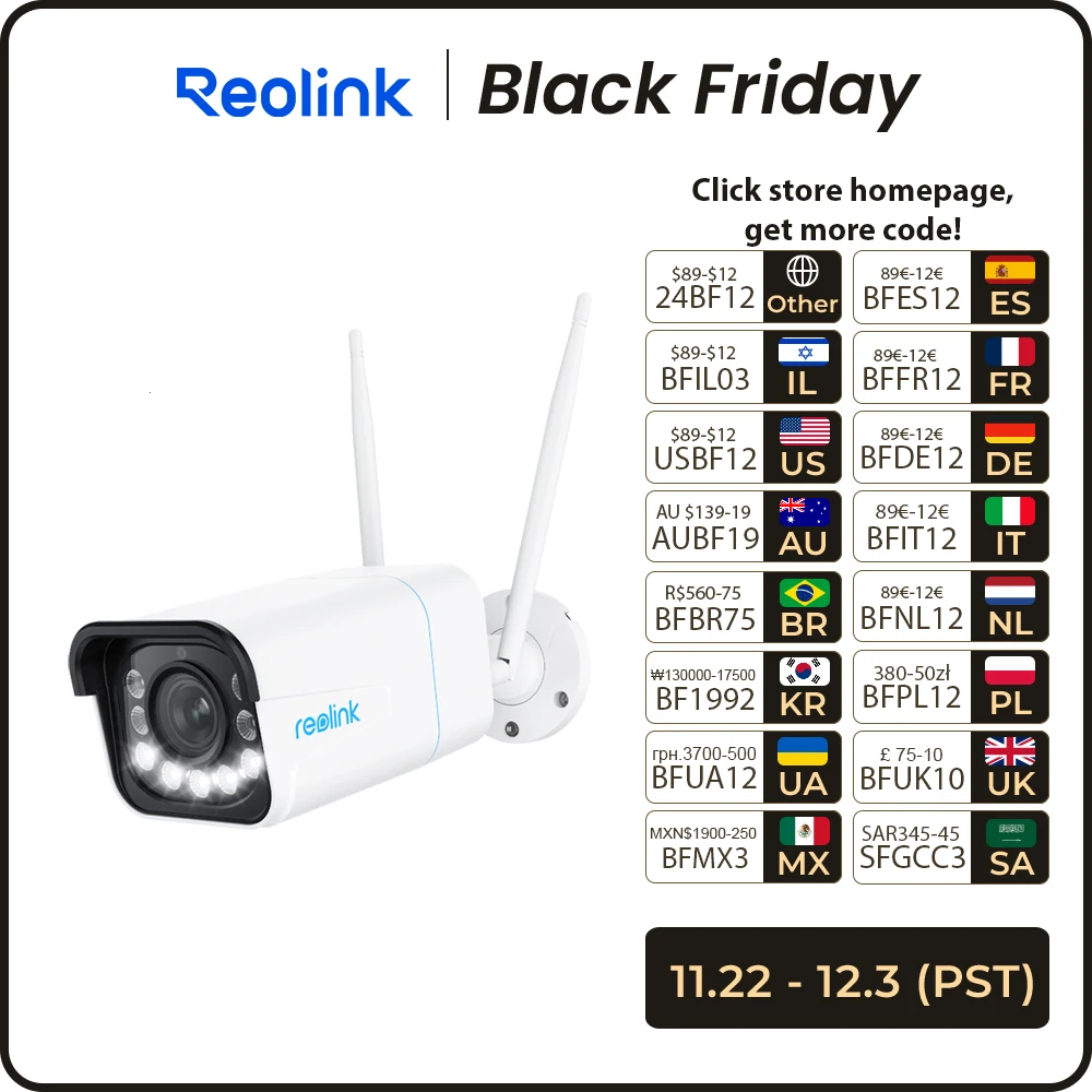 Reolink 4K Security Camera Smart Detection 8MP Wi-Fi 6 Tech Surveillance Cameras Onvif 2.4G/5Ghz Wireless 5MP Outdoor IP Camera