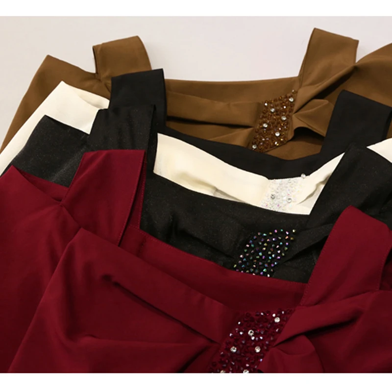 เสื้อยืด MadBlack-Women สไตล์ยุโรป คอเฉียงผูกโบว์ประดับลูกปัด เซ็กซี่ สตรีทแวร์ แขนยาว ทรงเข้ารูป ไซส์ M-3XL รุ่นใหม่ประจำฤดูใบไม้ร่วงปี 2025 รหัสสินค้า T59413CC