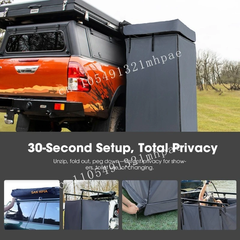 المحمولة طوي التخييم دش خيمة المظلة سيارة الجانب دش خيمة المرحاض حمام خيمة المدمج في صمام ثنائي باعث للضوء مصباح بار