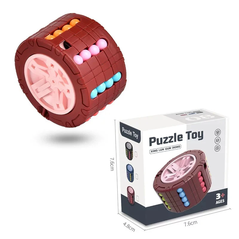 Girando Feijões Mágicos Cube Fingertip Fidgets Brinquedo Crianças Adultos Stress Relief Spin Bead Puzzles Crianças Educação Inteligência Jogo