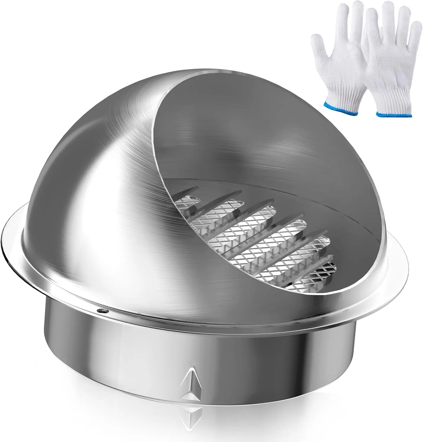 

6 Inch Stainless Steel Wall Vent Cover with Screen Mesh, Round Air Vent for Outdoor Ventilation System, Silver