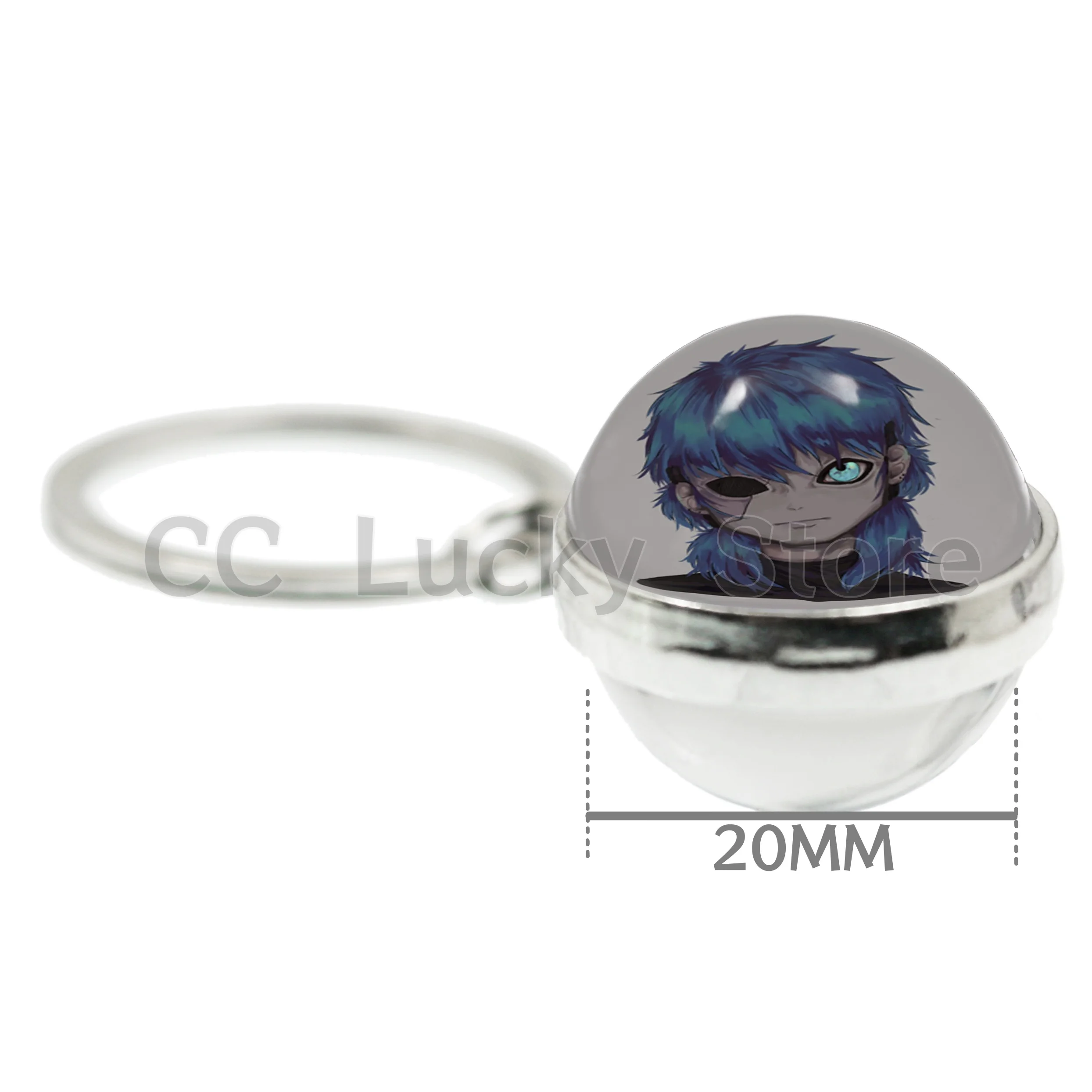 Sally Face Double-side Round Glass Cabochon 20MM Keychain Horror Suspense Puzzle Game Sal Fisher Sphere Keychain Jewelry Gift ﻿