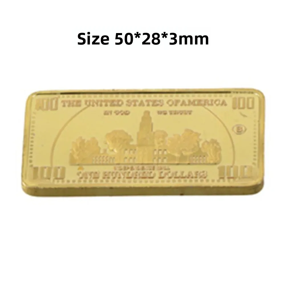 Uk Euro Prop Notes Copy Tickets Collection American 100 Dollar Bullion 24k Gold Bar Metal Coin Golden Bars USA With Gift view 6