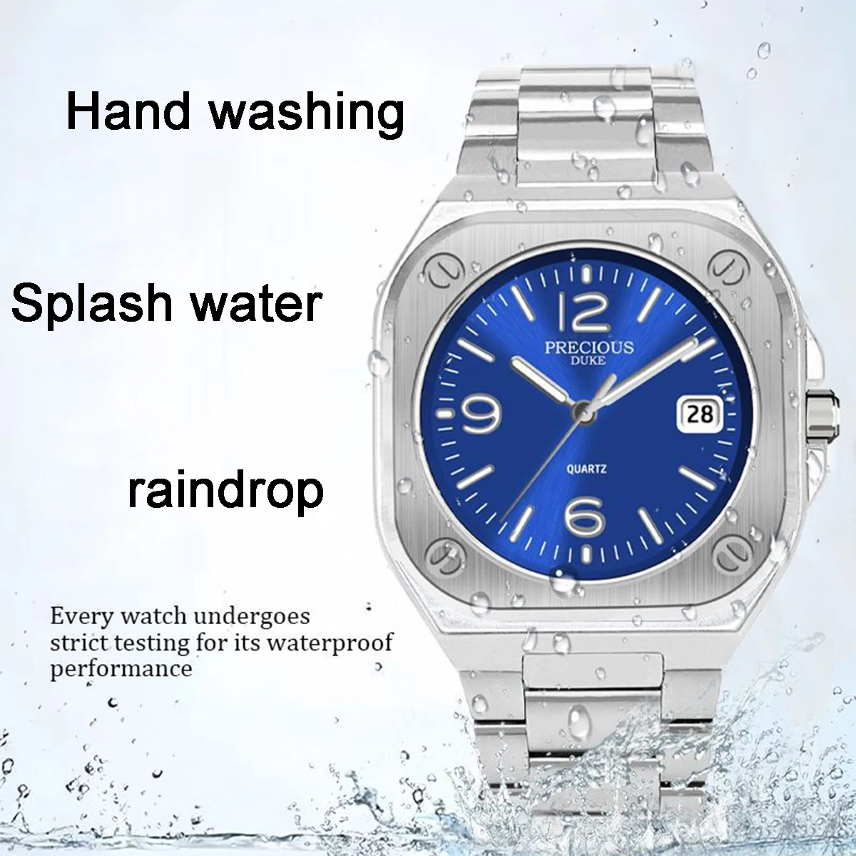 

High End Men's Watch British Classic Business Men's Watch Stainless Steel Band Date Function Luxury Quartz Watch