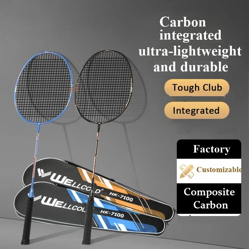 

Ракетка для бадминтона из углеродного волокна Сверхлегкая и прочная полностью карбоновая ракетка для бадминтона Легкая наступательная ракетка для бадминтона