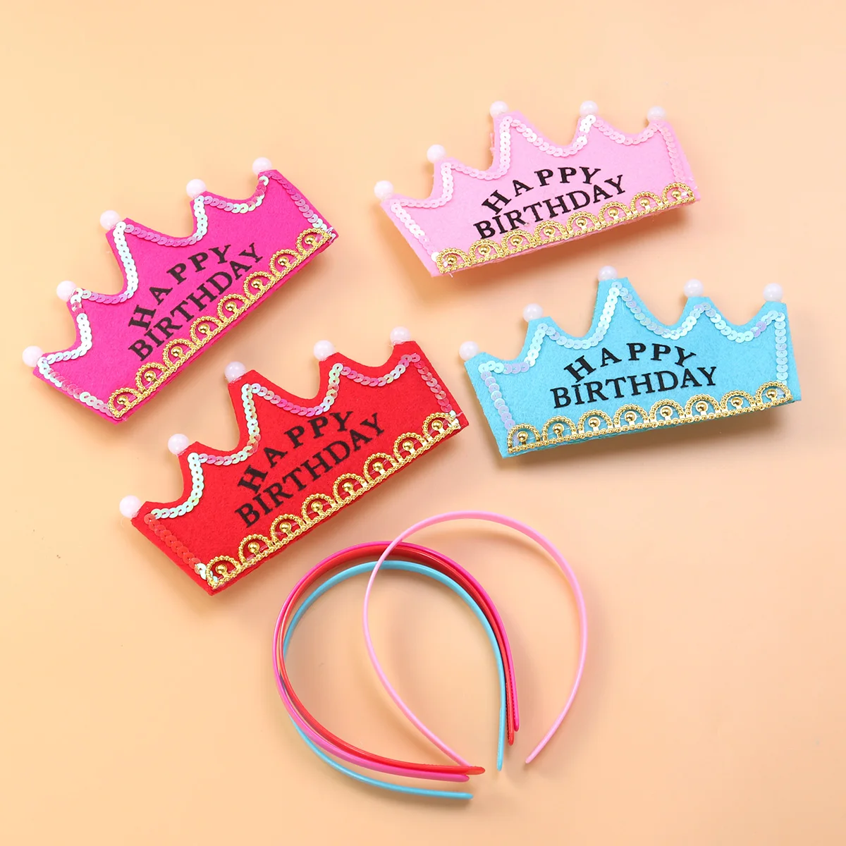 

4PCS Lovely Crown Party Tiara Flashing LED Crown Hairband Hair Headband Birthday Party Supplies
