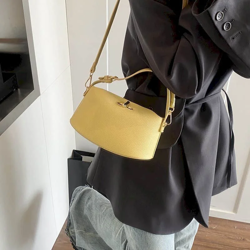 

Элегантные сумки через плечо для женщин, однотонные корейские стильные универсальные эстетические роскошные женские модные женские ручные сумки-подушки