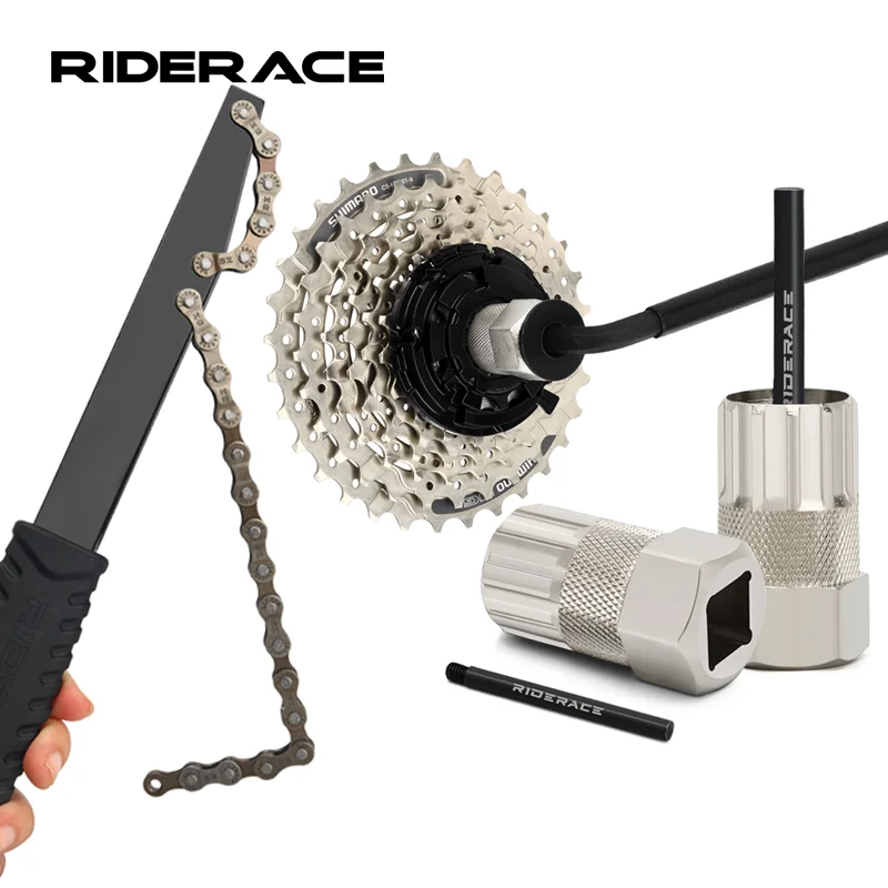 Bicycle Flywheel Removal Tool Kit Road Bike Cassette Wrench 12 Teeth Detachable MTB Chain Whip Cassette Sprocket Remover Tool