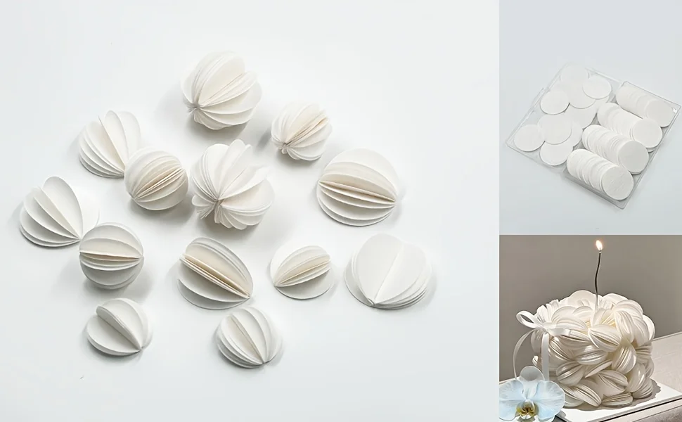 DIY Kuchenrand-Dekorationen 120/210 Stück 3D Kuchendekorationen | Runde Schwanenrosen-Blumenbordüren | Kugelförmiges Backen zum Selbermachen – Detail 6