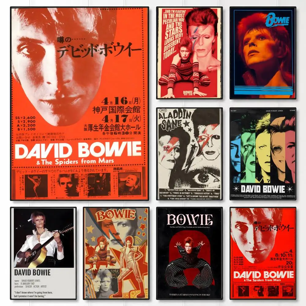 music David Bowie Poster Wall Posters Art Print HD Print Self-Adhesive Waterproof Wall Stickers Room Decoration