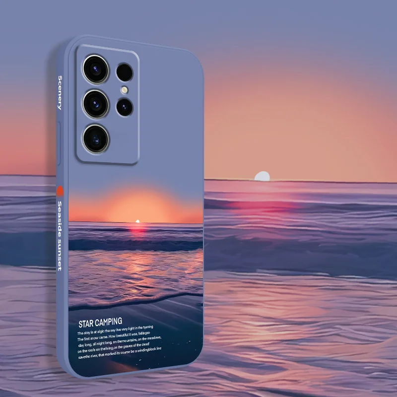 Zonsondergang Glow Telefoon Case Voor Samsung Galaxy S25FE S24 S23 S22 S21 S20 S10 S10E Ultra Plus FE Note 20 Ultra 10 Plus Cover