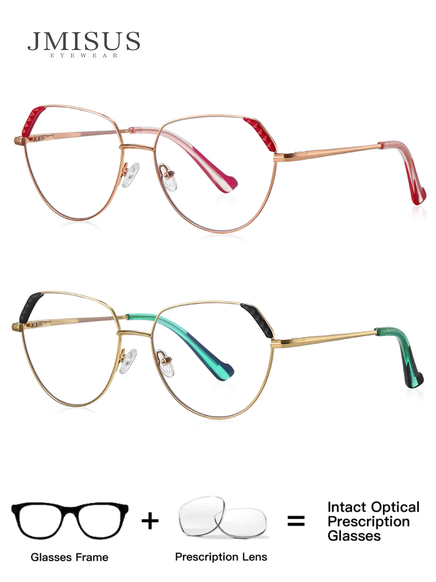 

JMISUS 2026 Fashion Polygon Progressive Prescription Eyewear High-quality Metal Butterfly Myopia Glasses Woman Optical Eyeglass