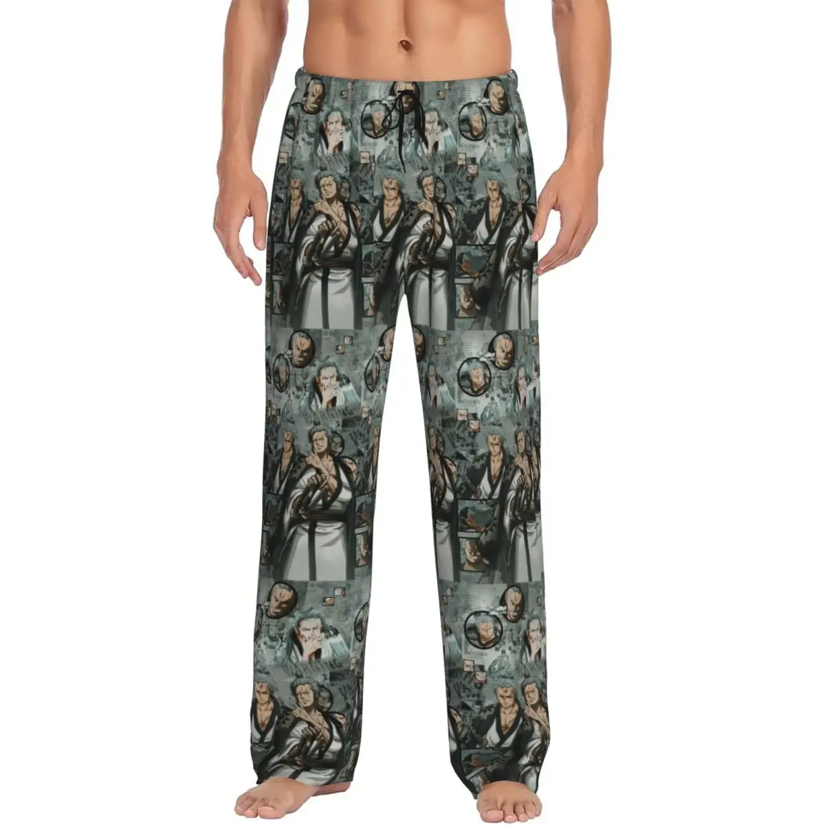 

Custom Zoro O-One P-Piece Anime Pajama Pants Sleepwear Men's Elastic Waistband Sleep Lounge Bottoms with Pockets