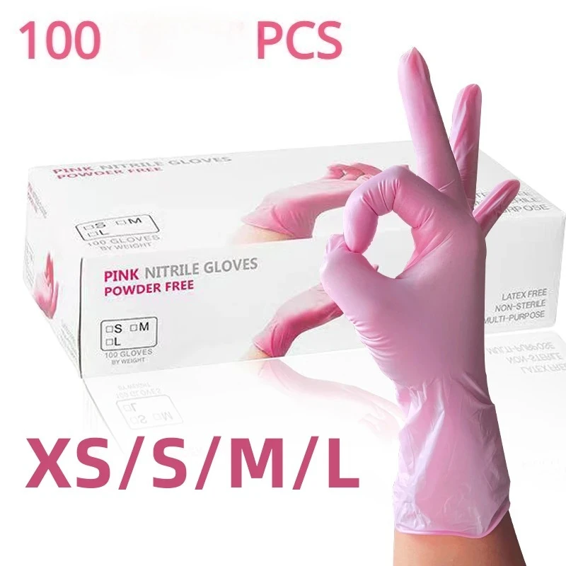 100pcs Nitrile Disposable for Household Cleaning Working Kitchen Gardening Dishwashing Latex Free Nail Salon Tattoo Gloves