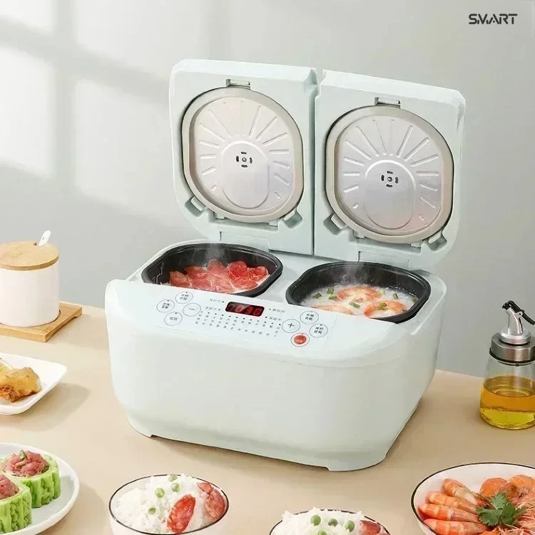 new Electric rice cooker.Home multifunctional smart rice cooker with dual-row and dual-control. A home cookware item.