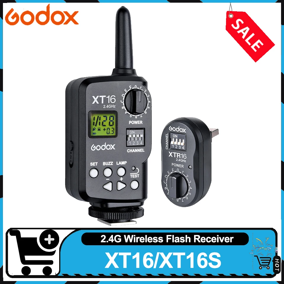 

Godox XT-16 XT-16S Wireless Flicker Multi-channel 2.4G Wireless Power-Control Flash Trigger