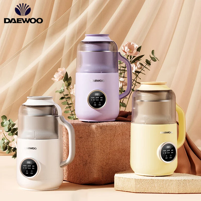 

DAEWOO Mini Soymilk Maker Household 220V Electric Food Blender Wall-Breaking Free Filter Soybean Milk Machine 800ml-1200ML