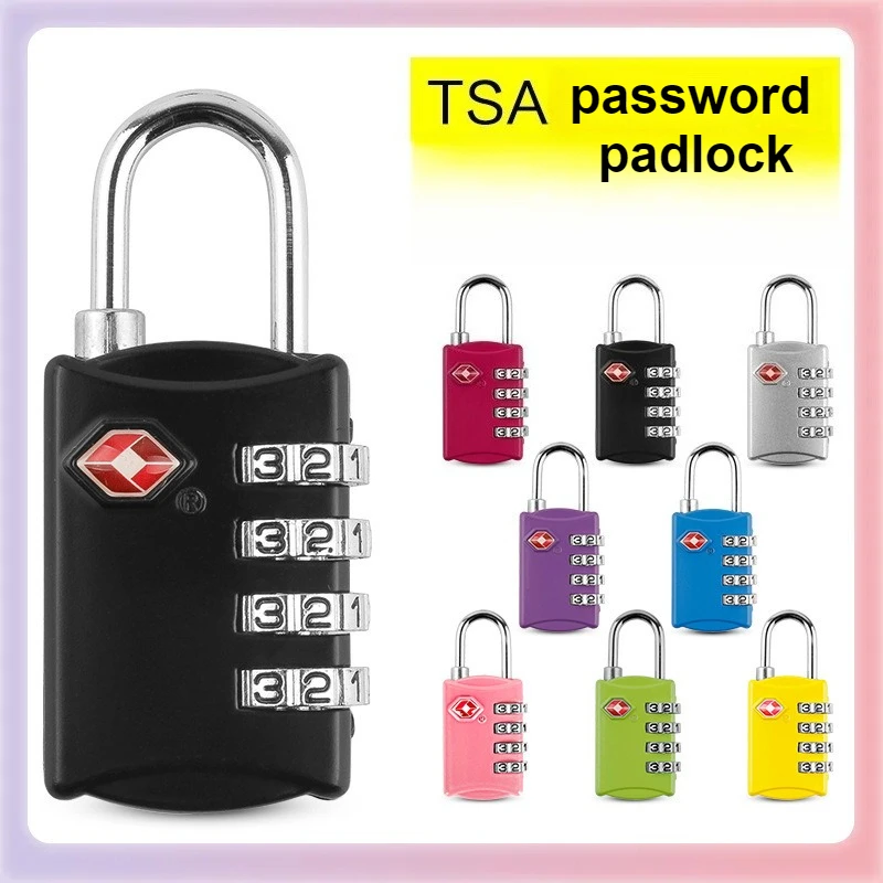 TSA Customs Lock Password Padlock Combination Lock Multi Purpose Four Digit for Travel Luggage Storage Cabinet