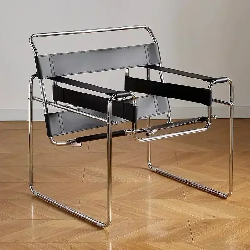 

Lazy Sofa Vasily Chair Ins Nordic Saddle Leather Single Chair Stainless Steel Leisure Single Sofa Chairs Leisure Chair Furniture