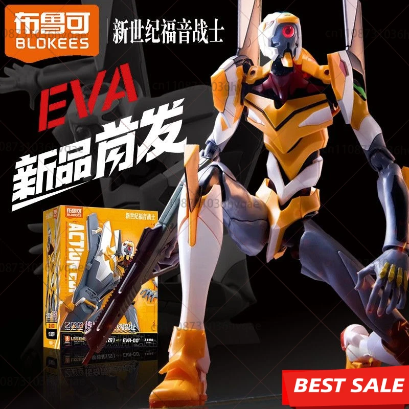 BLOKEES Oryginalny EVANGELION-02 01 EVA00 NEON GENESIS EVANGELION Asuka Shinji Figurka Akcji do Składania Anime Robot Zbroja Zabawki Prezent