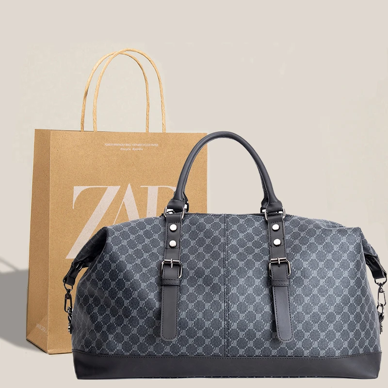 2026-new-large-capacity-unisex-travel-bag-fashionable-checkered-handheld-single-shoulder-bag-for-business-trips-and-vacations
