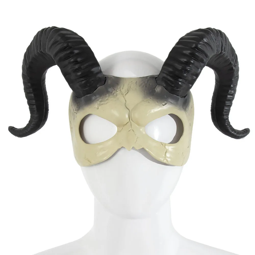 Gothic Devil's Sheep Horn Headpiece Cosplay Demon Horn Animal Headwear Masks Halloween Carnival Dress Up Party Costume Props