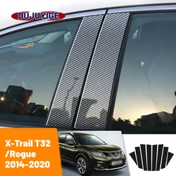 For Nissan X-Trail X Trail T32 Rogue 2014-2020 2015 2016 Carbon Fiber Window Door Column Deal B C Pillar Post Cover Trim Sticker