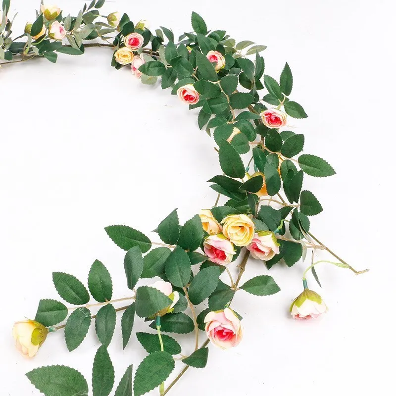 

Искусственная Цветочная лоза 54 розы из проволоки, Маргаритка, подвесная Свадебная фотогирлянда, украшение для садовой двери, домашняя труба, искусственные растения