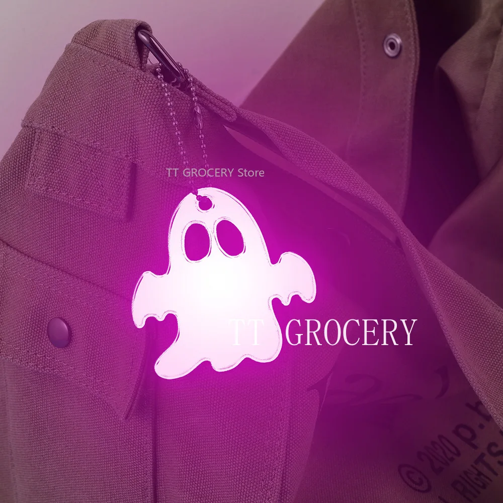 12 Colors Multiple Styles Reflective Keychains Outdoor Night Safety Stars Lightning Backpack Pendants Fashion Key Rings Gifts