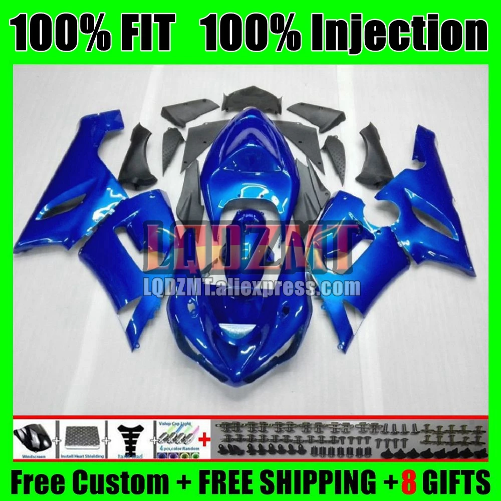 Injection Body For KAWASAKI NINJA 600CC ZX 636 6 R 6R glossy blue ZX636 46No.10 ZX600 ZX-636 ZX-6R ZX6R 05 06 2005 2006 Fairing