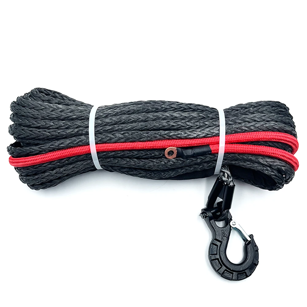 Synthetic Winch Extension Line Rope 25500lbs 31500lbs 35000lbs 23M 25M 28M With Black Protecting Sleeve For SUV ATV UTV