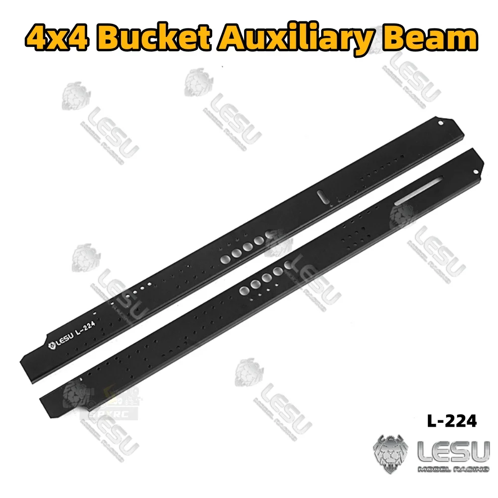 

4x4 Bucket Auxiliary Beam Aluminum Alloy Black L-224 For 1/14 Tamiya RC Romote Control Trailer Tipper Dump Truck Model