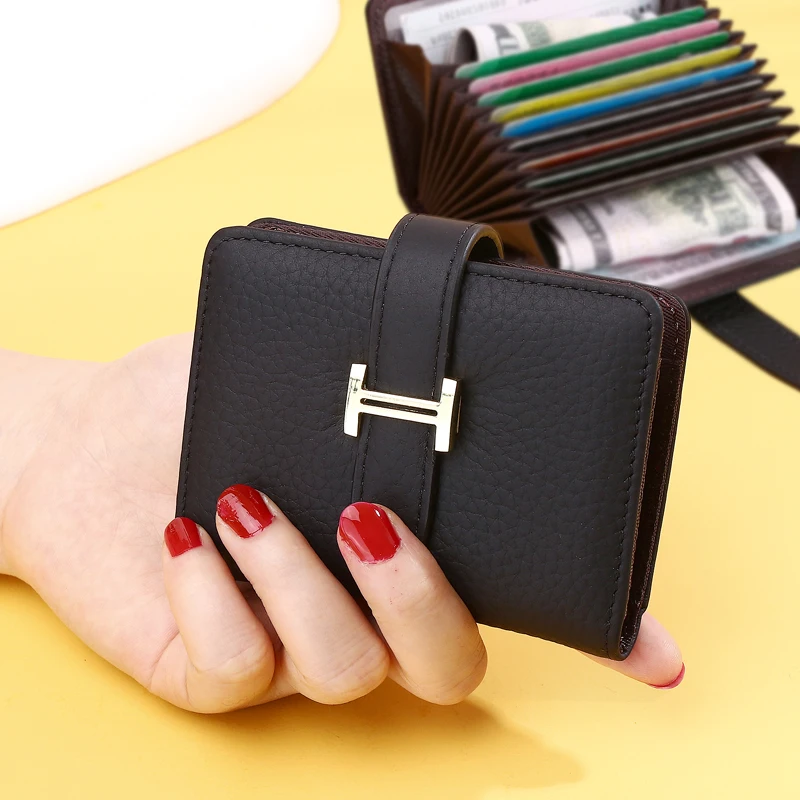 

High-Quali Leather Card Holder Large Capaci Multi-Slot Anti-Magnetic Premium Bank Card Document Storage Multi-Functional ...