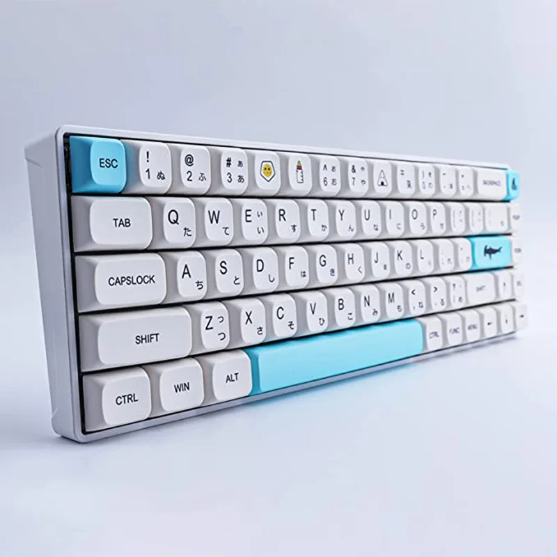 Cherry gmmk pro用のメカニカルキーボードキー,138キー,xda pbtキャップ,昇華,海,ソルト,テーマ,青,白,x da,キーボードキャップ61 64 68