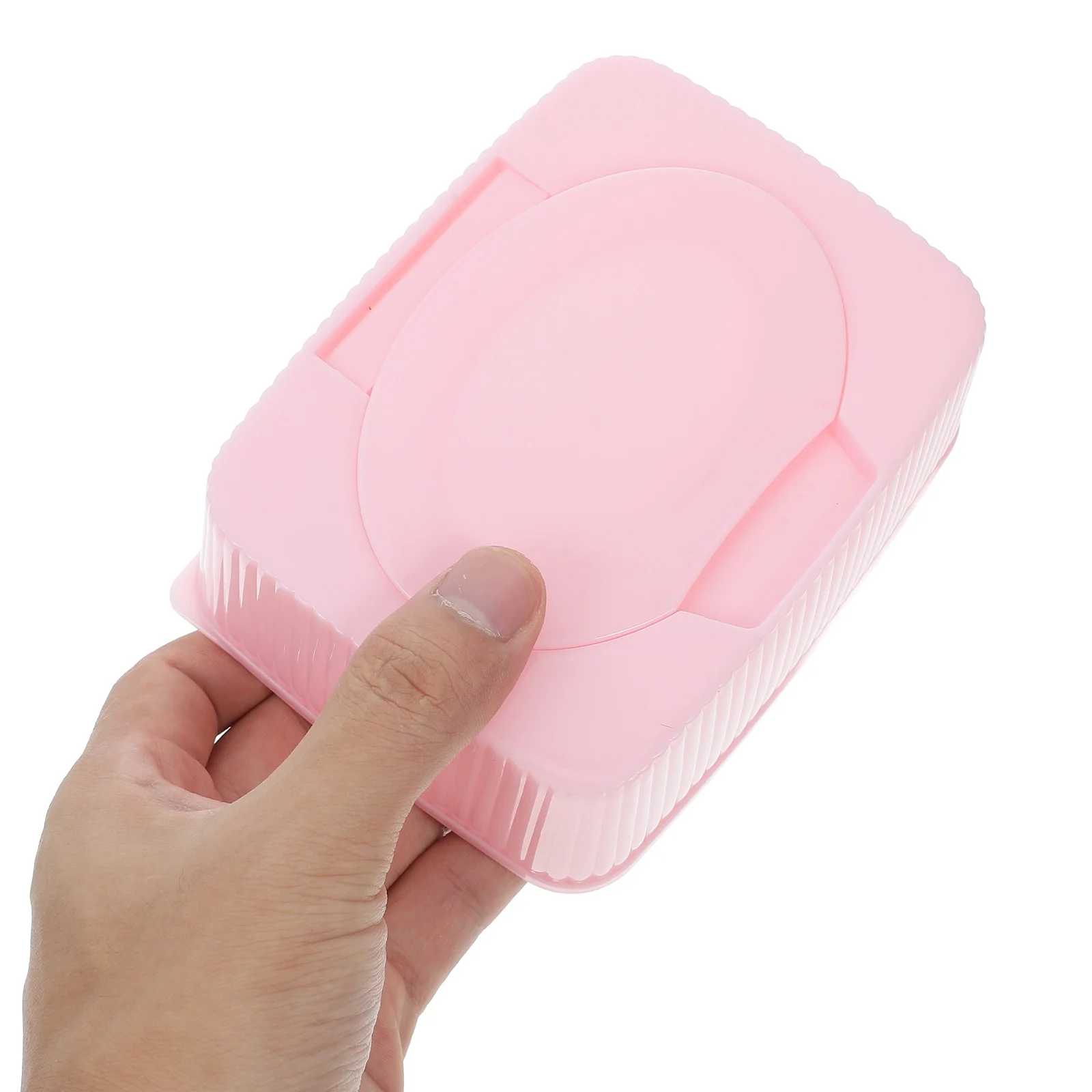 กล่องเก็บผ้าเช็ดทำความสะอาดเด็กแบบกันฝุ่น สีชมพู พร้อมที่ใส่สำลีแบบดึงออกได้ ดีไซน์ดึงง่าย สำหรับห้องเด็ก ห้องน้ำ และการเดินทาง