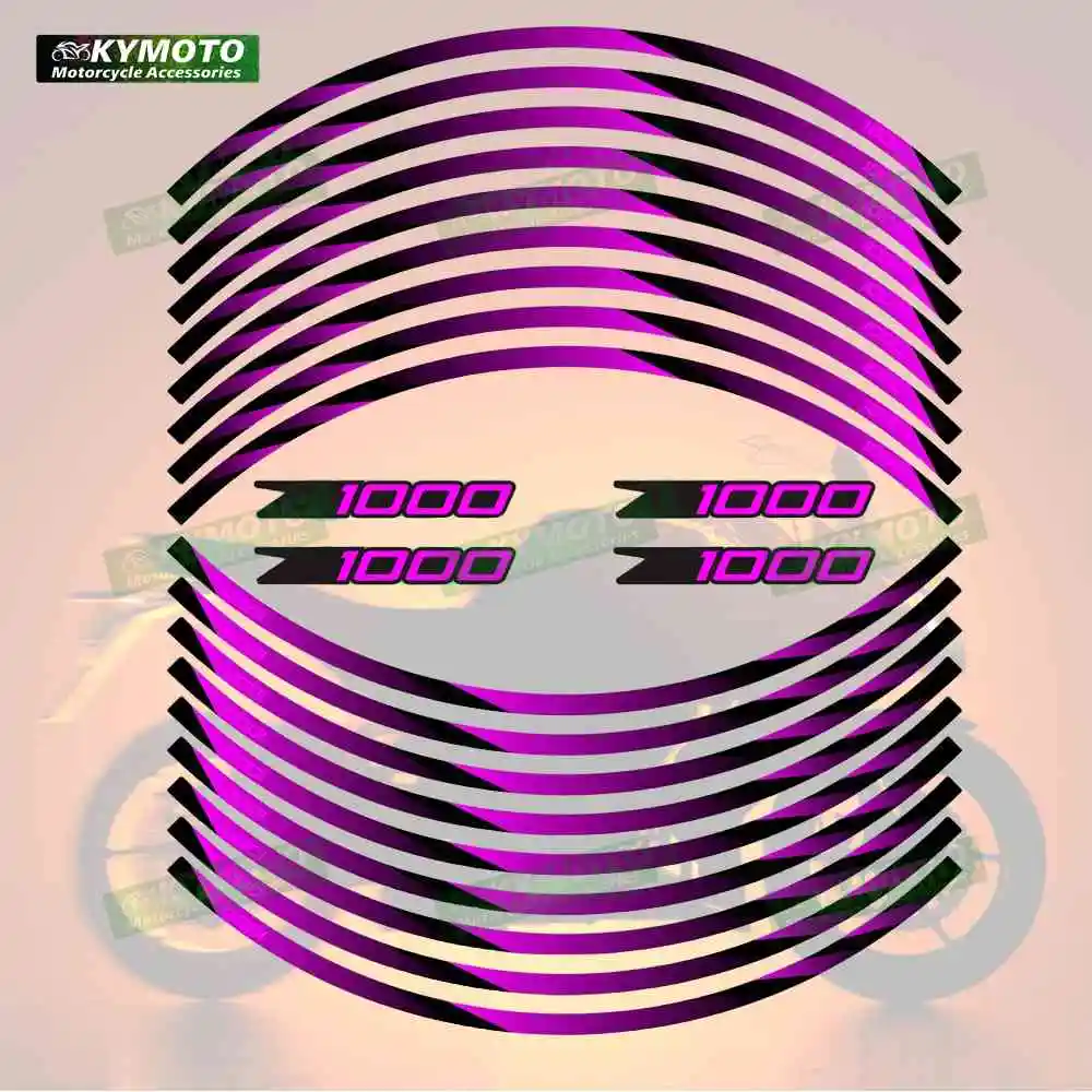 For Z1000 Z 1000 reflective motorcycle accessories 17 inch front and rear wheel decals hub modified wheel rim sticker decoration