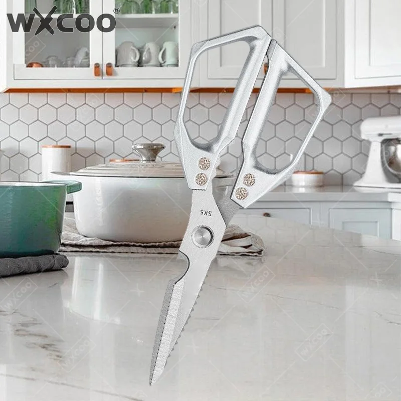 WXCOO Kitchen Scissors Heavy Duty Stainless Steel Cutter Professional Chicken Bone Meat Fish Turkey Vegetables Scissors
