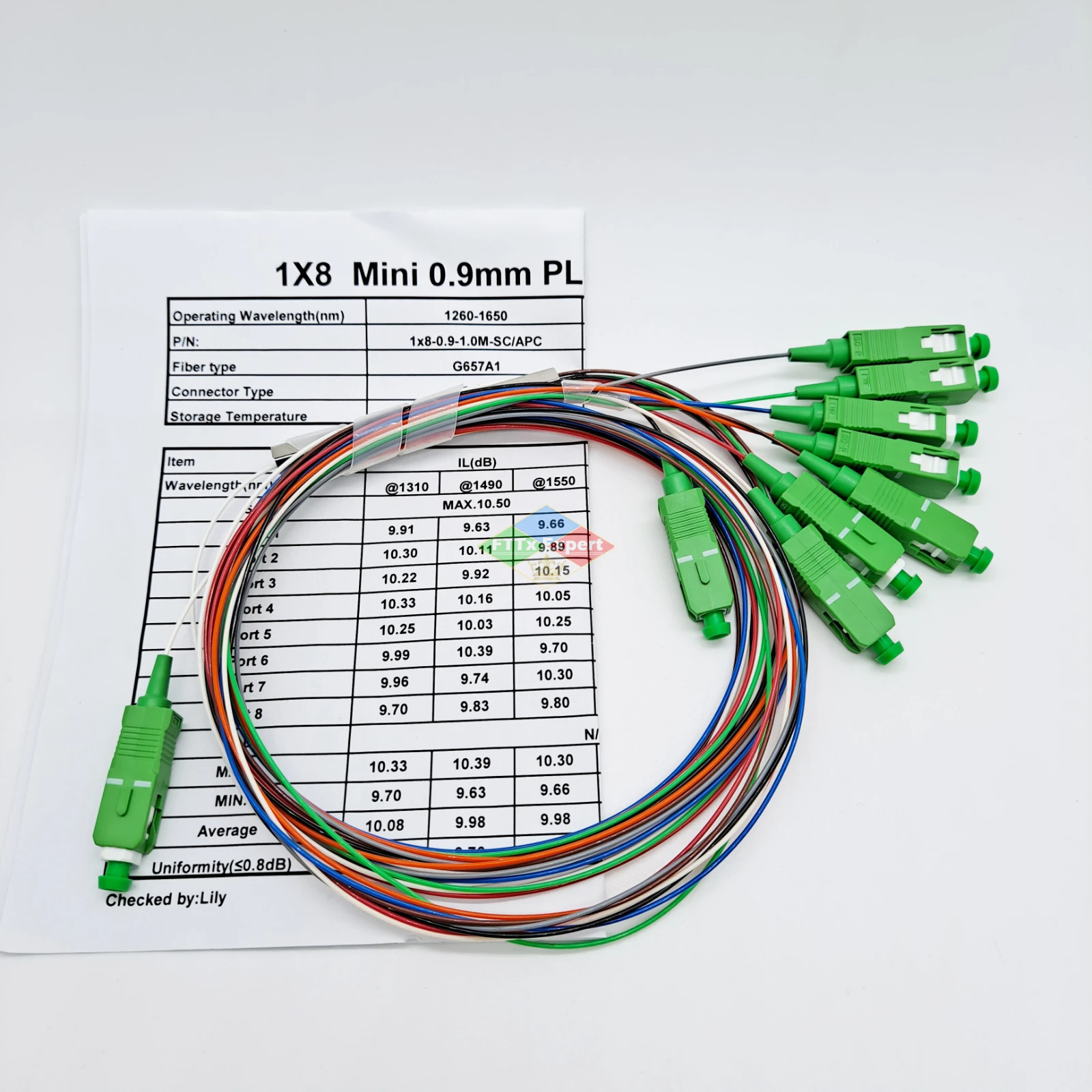 Free Shipping 10 PCS/Lot 1X2 1X4 1X8 1X16 1X32 PLC SC/APC SM Single Mode 0.9mm G657A1 LSZH 1m FTTH Fiber Optic Splitter