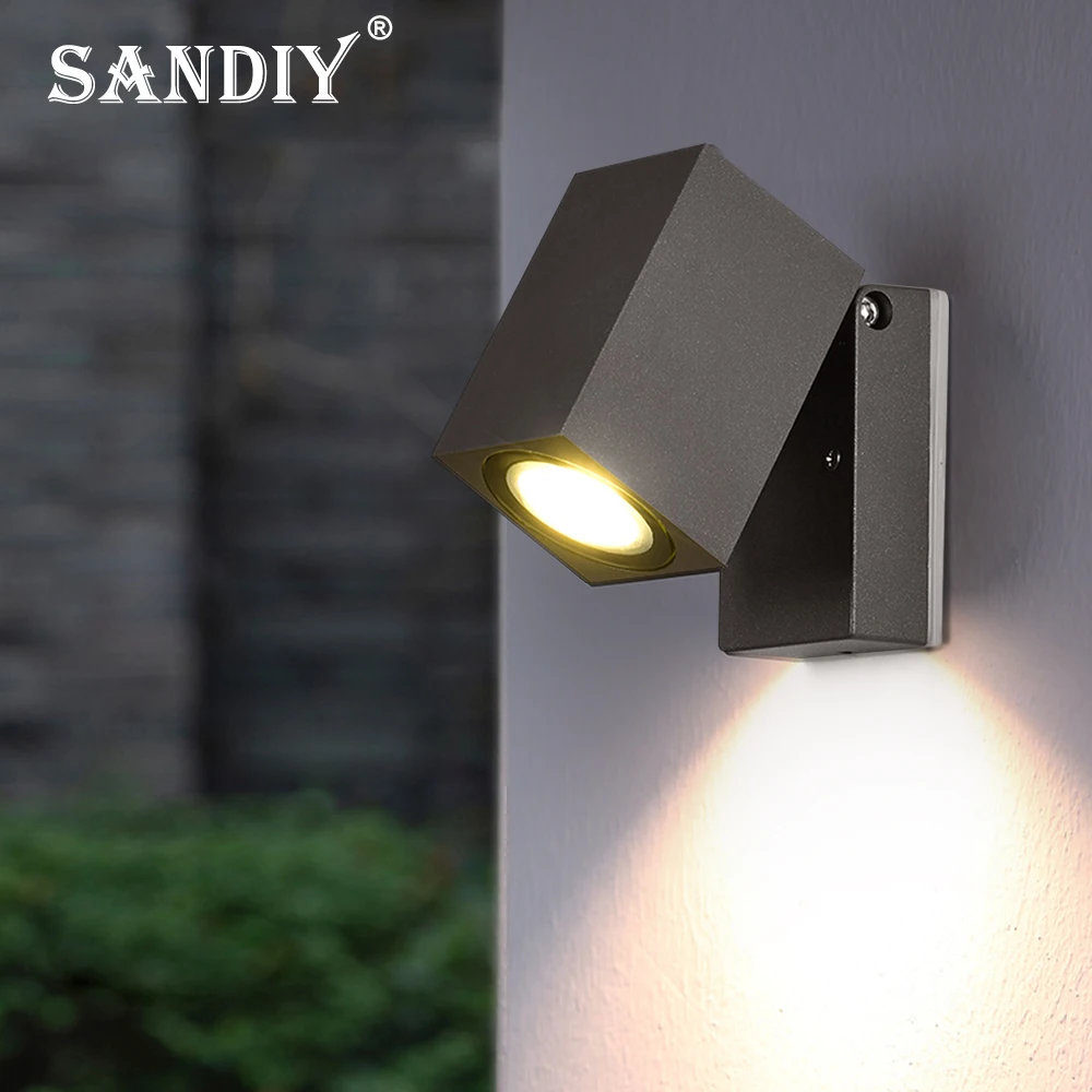 SANDIY External Wall Light Sensor Street Balcony Lamp Motion Detector Garden Lighting Fixture Waterproof IP65 Terrace Luminaire