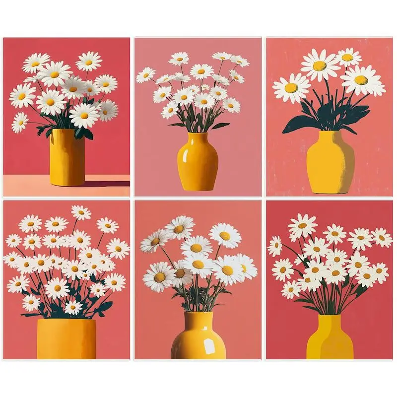 

GATYZTORY Acrylic Paint Painting By Numbers Flowers Oil Paint For Adult Vase Coloring By Number For Bedroom Wall Decor Unique Gi