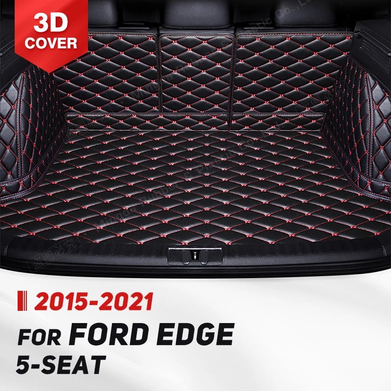 Auto Full Coverage Trunk Mat For Ford Edge 5-Seat 2015-2021 20 19 18 17 16 Car Boot Cover Pad Interior Protector Accessories