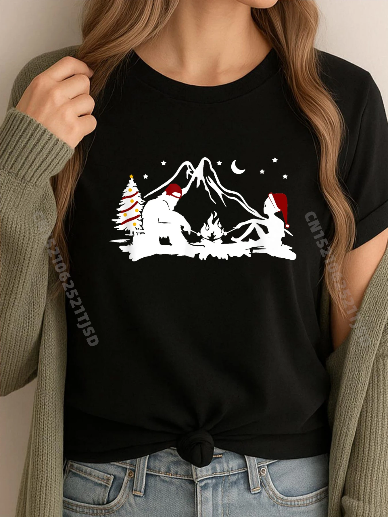 

Santa Bigfoot Рождественские огни Sasquatch Believe Дизайнерская футболка Женская роскошная футболка Cinco de Mayo