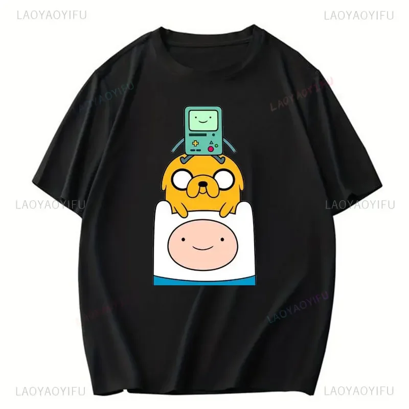 New Style Adventure Time Animated TV Series Jake and Finn Cartoon Graphic Cotton Tshirt Humor Comfortable Street Fashion Tee Top