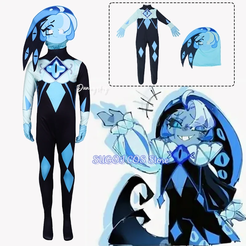 Shadow Milk Cookie cosplay Cookie Run:Kingdom Costume Silky Long Sleeve Jumpsuit Adults Children Clothing For Holiday Party Suit